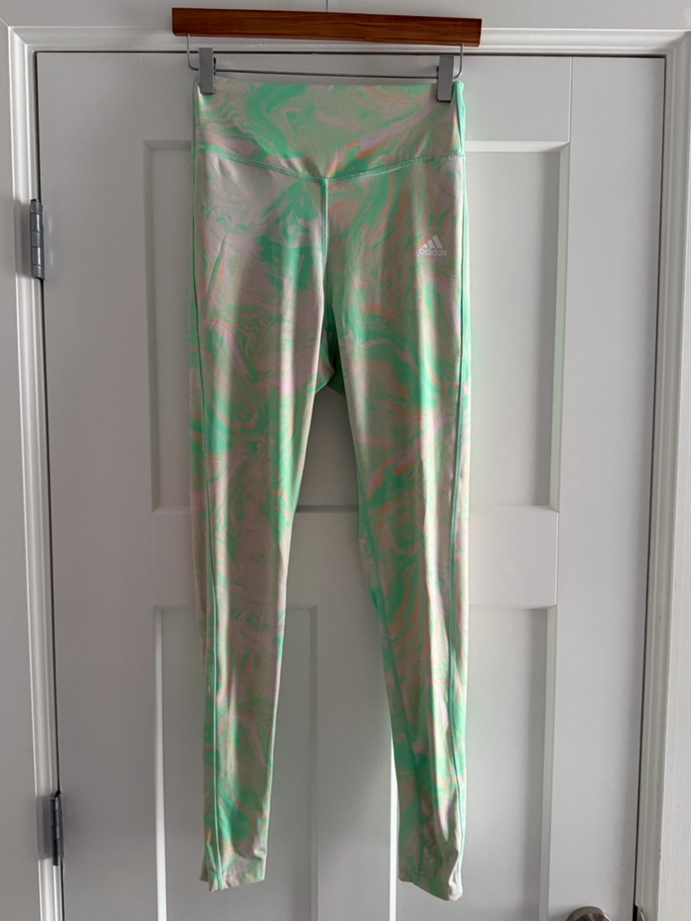Adidas Light Mint Marble High-Waist Leggings - Picture 9 of 14